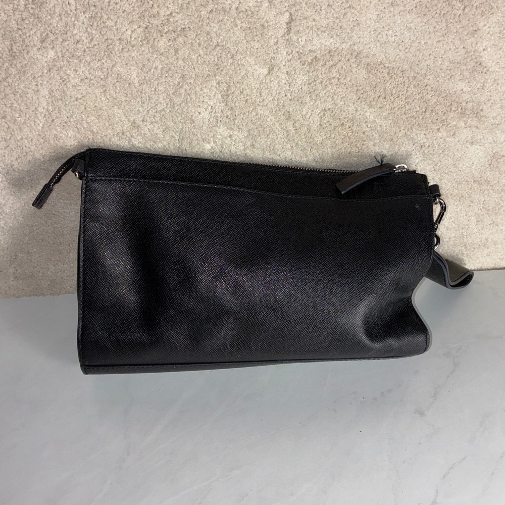 White House Black Market Black Wristlet Clutch - OS - Striped Saffiano Preppy - Picture 7 of 13